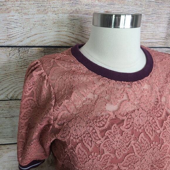 Jessica Simpson Women's Maternity Mauve Lace Top Size Small - Picture 4 of 7